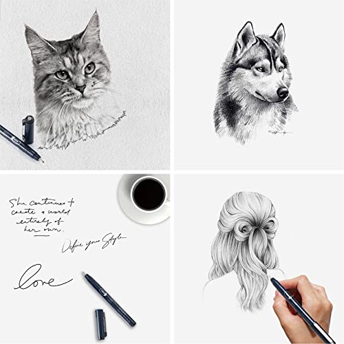 Maikedepot Micro-Line Pens 8 Size Fineliner Ink Pens Black Drawing Pens Waterproof Precision Ink Multiliner Pens Manga Pens For Artist Illustration, Calligraphy, Sketching, Technical Drawing #TOP5