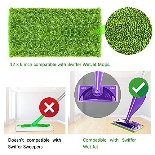 Samati Wet Jet Pads Refills Compatible With Swiffer Wet Jet Pads Reusable Mop Pads Fit Swiffer Wet Pads For Floor Cleaning Microfiber Mop Pads Compatible With Swiffer Wet Jet Replacement Pads-4 Pack #TOP2