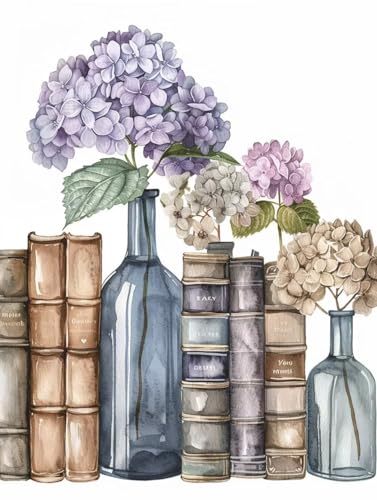 Libro DIY paint by numbers kits con pintura con numeros lienzo grande de florero de 90x120cm