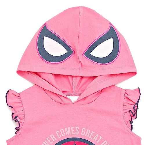 Image of Marvel Spider-Man Girls Cosplay Tank Top and French Terry Dolphin Shorts Outfit Set Toddler to Big Kid Sizes (2T - 14-16)