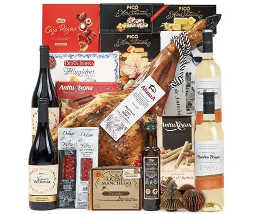 Lote 22: Cesta de Navidad Jamonera con Paleta Ibérica y Vinos Reserva - Ibéricos a domicilio gourmet