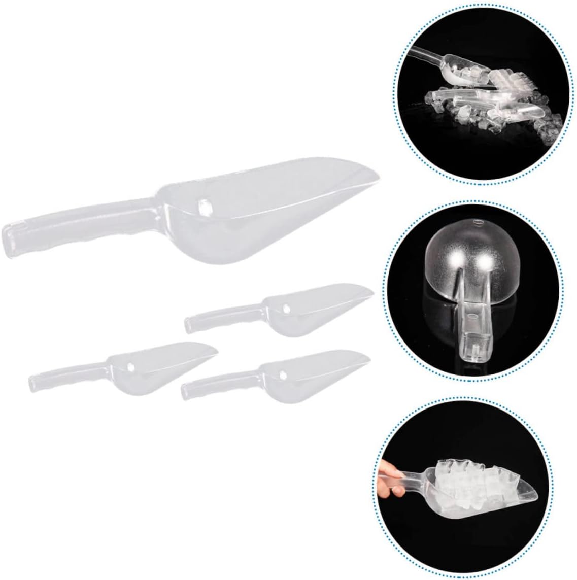 Cabilock 8pcs Multi-function Plastic Kitchen Scoop Ergonomic Ice Flour and Pet Food Shovels for Easy Serving and Portion Control Home Cooking