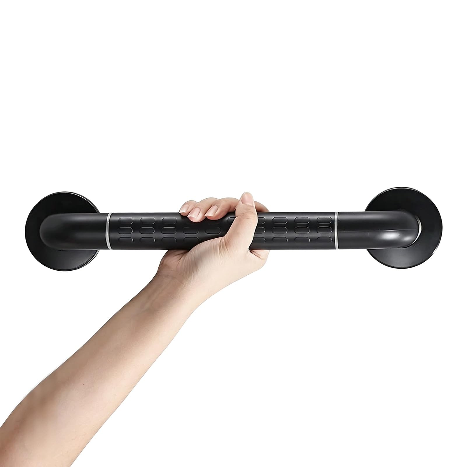 Maniglioni di Supporto per Doccia, in Acciaio Inox Nero, Antiscivolo, per Bagno, Sicurezza e Doccia, Maniglia di Assistenza (100 cm/39 Pollici)