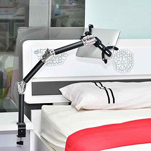 System-S Soporte Universal de Cuello de Cisne para Mesa de 3 articulaciones, Brazo de sujeción para Tablet, PC, eBook Reader en Negro