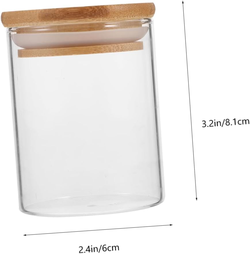 4pcs Glass Food Storage Containers Lids Kitchen Canisters for Countertop Bathroom Storage Jars