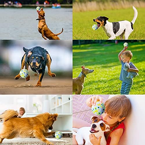 Indestructible Dog Ball, Rubber Dog Ball Interactive Toy, Bite Resistant Teeth Training Toys, Latex Floating Toy Fetch Throw Toy Ball for Small Medium Large Dog