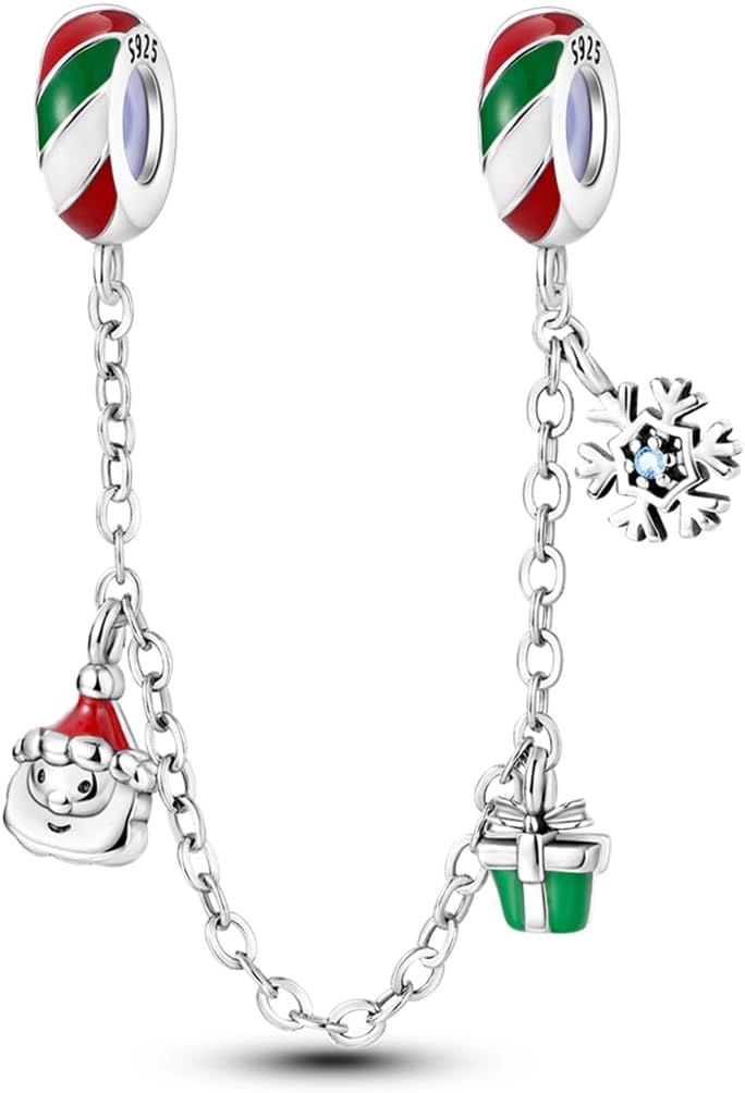 MULA 925 Sterling Silver Safety Chain for Charms Bracelets Dangle Pendants Beads Cute Cat Moon Flower Jewelry Charms for Women