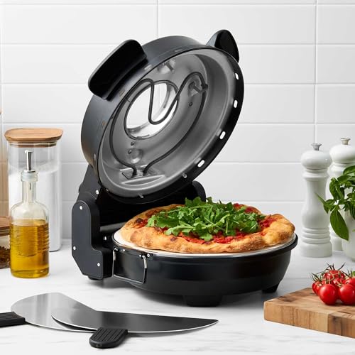 Wolstead Rapido 400°C Rapid Bake Pizza Oven – 32cm Ceramic Stone, 1500W Indoor Countertop Oven with Viewing Window – Matte Black