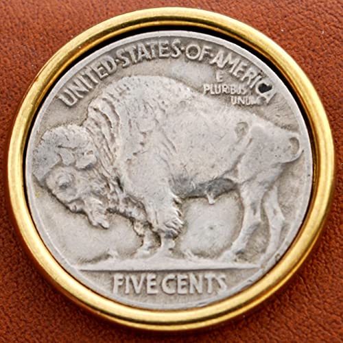 US 1913~1938 Indian Head Buffalo Nickel 5 Cents Coin PU Leather Wallet2