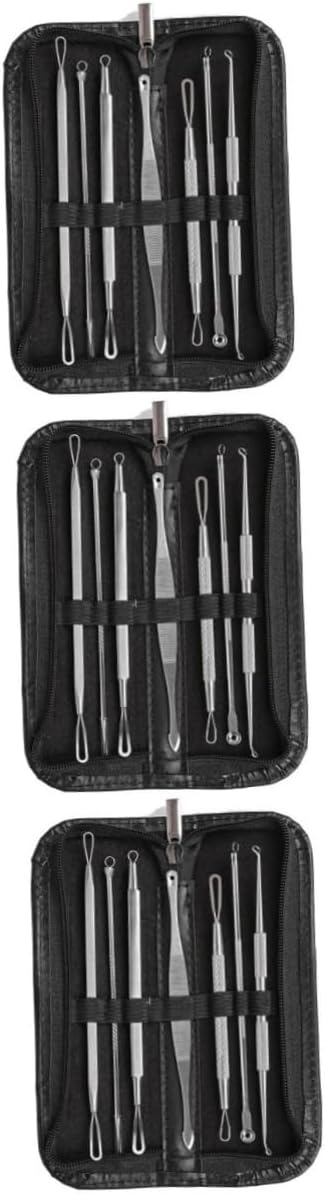 Didiseaon 21pcs Comedone Extractor Tool Kit for Blackhead and Blemish Removal Professional Facial Cleaning for Skin Treatment Includes Spoon and Spade Extractors