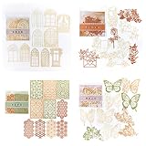 40Pcs Cutout Lace Scrapbook Paper Vintage Scrapbooking Supplies Pack Decorative Papers for Junk Jour