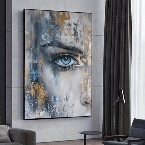 XIANGPEIFBH Impression sur toile moderne abstraite avec visage de femme - Décoration murale pour salon et chambre à coucher - Cadre intérieur : 30x40cm
