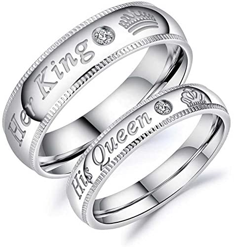 MEENAZ Couple Rings for women girls lovers men boys girlfriend Couples Husband wife Gf BF AD Stylish Valentine American diamond Adjustable Love 2 Platinum Silver Finger Ring Combo set king queen-112 (B0BSFV1CGS) Amazon Price History, Amazon Price Tracker