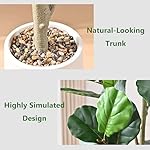 Artificial Fiddle Leaf Fig Tree, 6FT Tall Faux Ficus Lyrata Fake Tree in White Pot, Artificial Tree Indoor Decor, Fiddle Leaf Fig Tree Fake Plant for Home Office Living Room Decoration Modern - Image 4