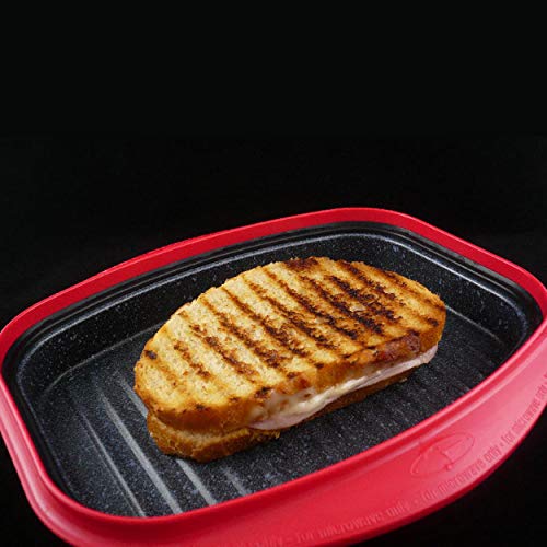 Microhearth Grill Pan For Microwave Cooking, Red #TOP4