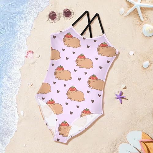 Image of Girls One Piece Swimsuits, Lion Beach Bathing Suit Sport Halter Swimwear, 3T