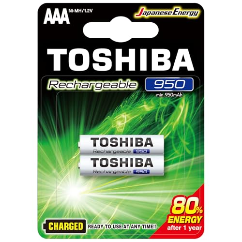 Toshiba 950 mAh BP-2C AAA Ni-MH Rechargeable Battery 2-Pieces White
