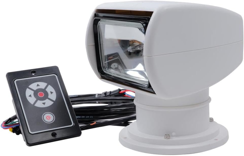 LED Marine Navigation Deck Searchlight 12V 24V Adjustable Beam Wide Angle Weatherproof Remote Control Compatible With Boat