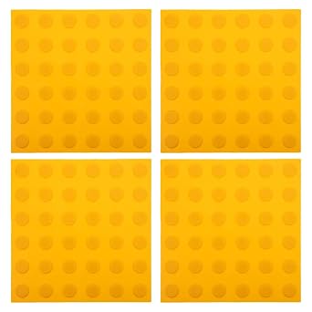 4Pcs PVC Blind Road Board Tactile Warning Brick Floor Markers with Raised Dot Texture Anti-Slip Waterproof Paving Tiles for Indoor Outdoor Walkway Guidance
