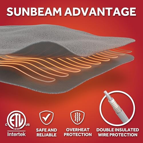 Sunbeam Electric Royal Luxe Microplush Heated Blanket 12 Heat Settings, 12-Hour Selectable Auto Shut-Off, Fast Heating, Warm and Cozy, Ice Blue Color, Queen, 90" x 84" by Sunbeam - Image 7
