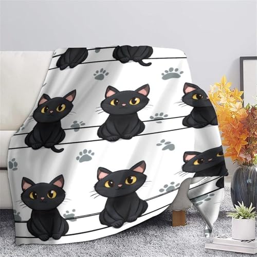 Couverture chat 3D en microfibre douce dessin animé animal pour lit