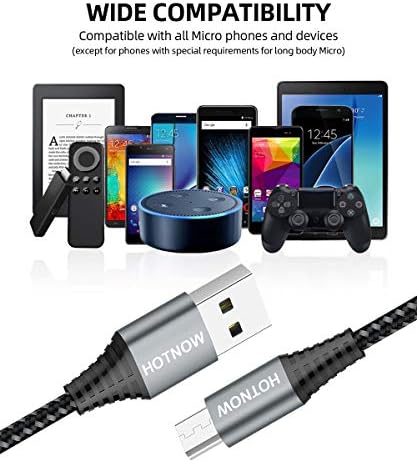 HOTNOW Micro USB Cable 1m 2 Pieces, USB2.0 Data sync and Fast Charging Nylon Braided Cord for Samsung Galaxy S6 S7