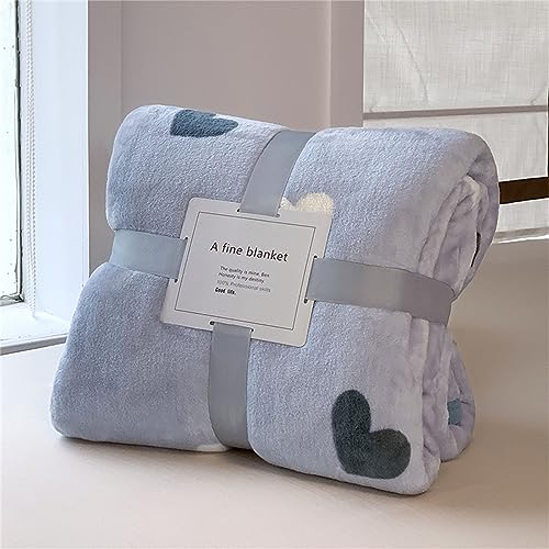 Chickwin Manta para Sofá de Franela, Estilo Simple Mantas para Cama 90 135, Mantas de Invierno Cálida y Duradera Manta Suave de Felpa para Infantil y Adulto (150x200cm,Amor Corazon)