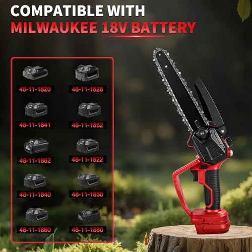2 in 1 Cordless 8 inch Pole Saw & Mini Chainsaw for Milwaukee 18V Battery by ConBlom - Used condition - Image 4