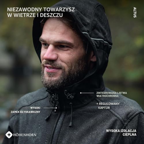 Höhenhorn Altus męska kurtka softshellowa, outdoorowa, funkcyjna, wodoszczelna, oddychająca, ciepła, z podszewką z mikropolaru, niebieski, L