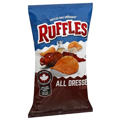 Frito Lay, Ruffles Potato Chips All Dressed Flavored, 8 Ounce