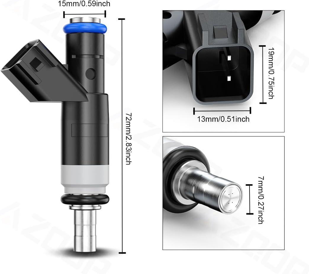 4891577AC Fuel Injectors For Dodge Journey/Jeep Compass Patriot L4 2.4L Gas (2009 2010 2011 2012 2013 2014 2015), For Avenger/Caliber, For Chrysler 200, Replace #FJ1058, 68156571AA |4 Holes||Set of 4|