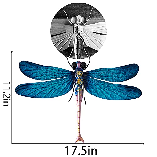 Uxzcvio Metal Dragonfly Garden Art Decorations,-17.5 Inches Outdoor Hanging Wall Decor Sculptures For Home Garden Yard (2 Pack) Dragon Flies For Garden #TOP4