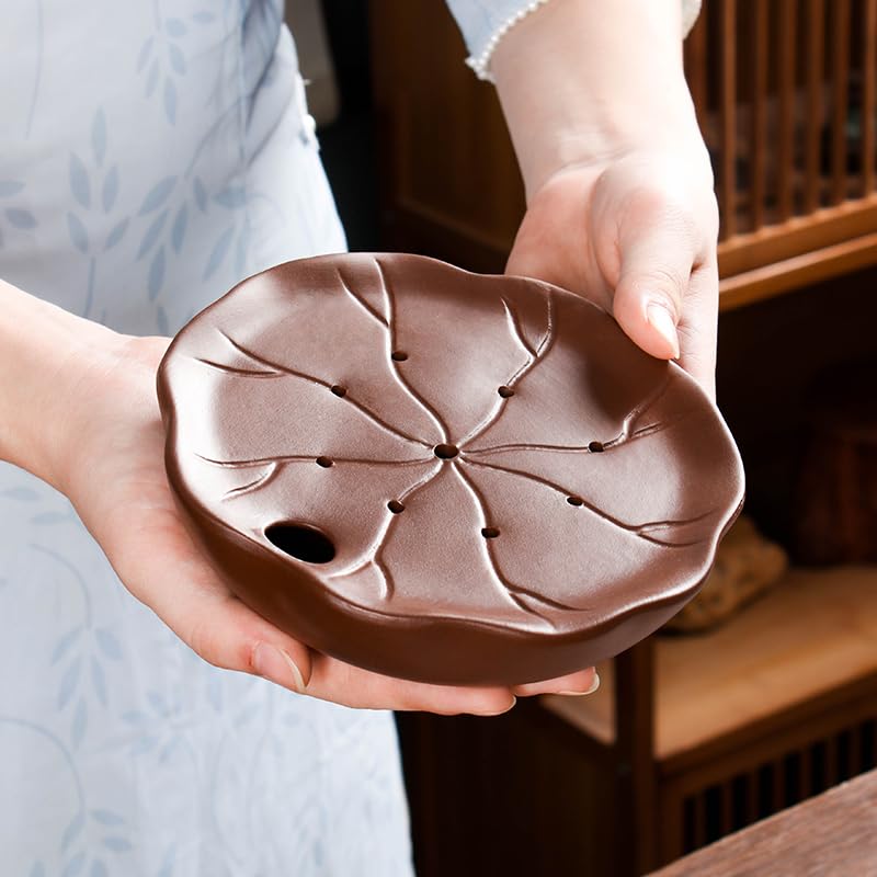 Bandeja decorativa china pulida con precisión y base firme para teteras artesanales 7