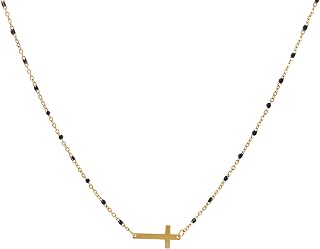 Cross Necklace for Women Irregular Y2k Pearl Trendy Hip Hop Trend Ladies Necklace, Small Scale, Stainless Steel, No Gemstone