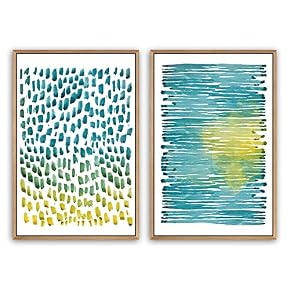 SIGNWIN Framed Canvas Print Wall Art Green, Yellow...