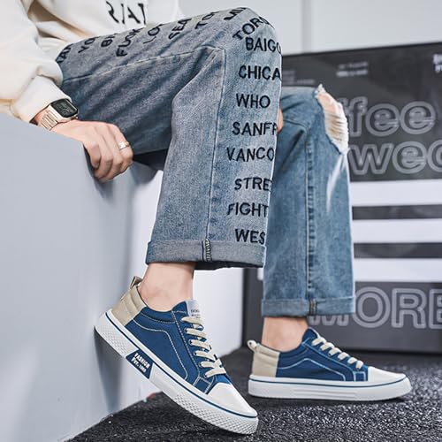 Fashion Men's Casual Canvas Sneakers - Classic Street Style Skateboarding Shoes, Low Top, Round Toe, Spring & Fall3