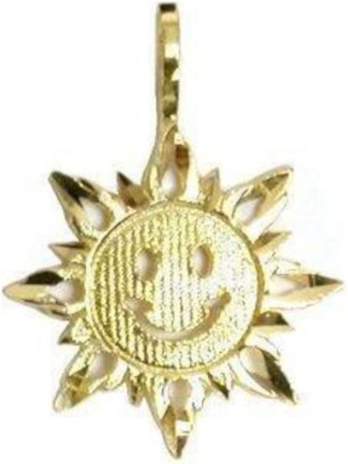 FindingKing Sun Charm 14k Gold 19.5mm