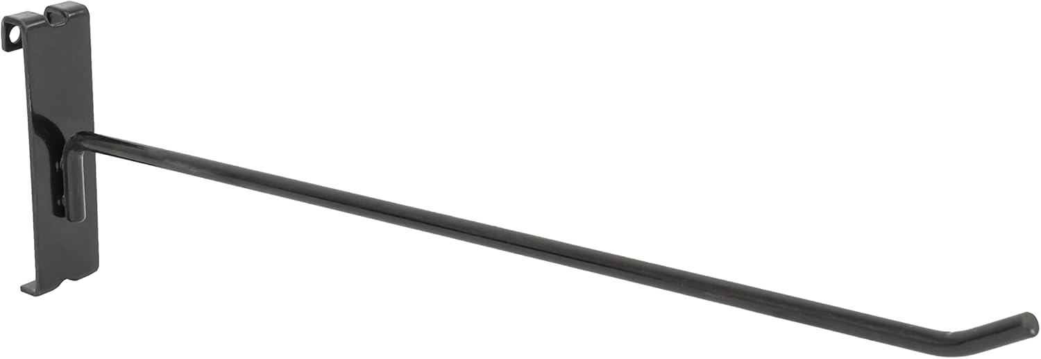 VICTORY DISPLAY & STORE FIXTURE MFG 6” Long Heavy Duty Commercial-Grade Steel Grid Panel Hook - Displays Product/Merchandise for Commercial or Home Use (Quantity 100) (100, Black)