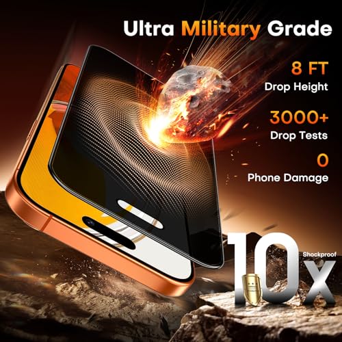 Image of TOCOL Privacy Screen Protector for 17 Pro Max / 16 Pro Max 6.9 inch 9H Hardness Military Grade Shatterproof HD Tempered Glass for 17 ProMax Full Coverage Easy Installation 2 Pack