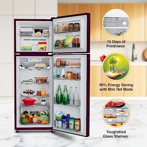 Image of Whirlpool 235L 2 Star IntelliFresh Convertible Inverter Frost-Free Double Door Refrigerator Appliance (IFPRO INV CNV 278 Wine Luxuria(2S)-TL)