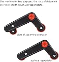 LADILA 3 in 1 Fitness Abdominal Exerciser, Trainer Workout, Abdominal Exercise Roller, Push-up Bars Resistance Bands Non-skid Pull Strap Roller For Women and Men (1Pcs) gallery image
