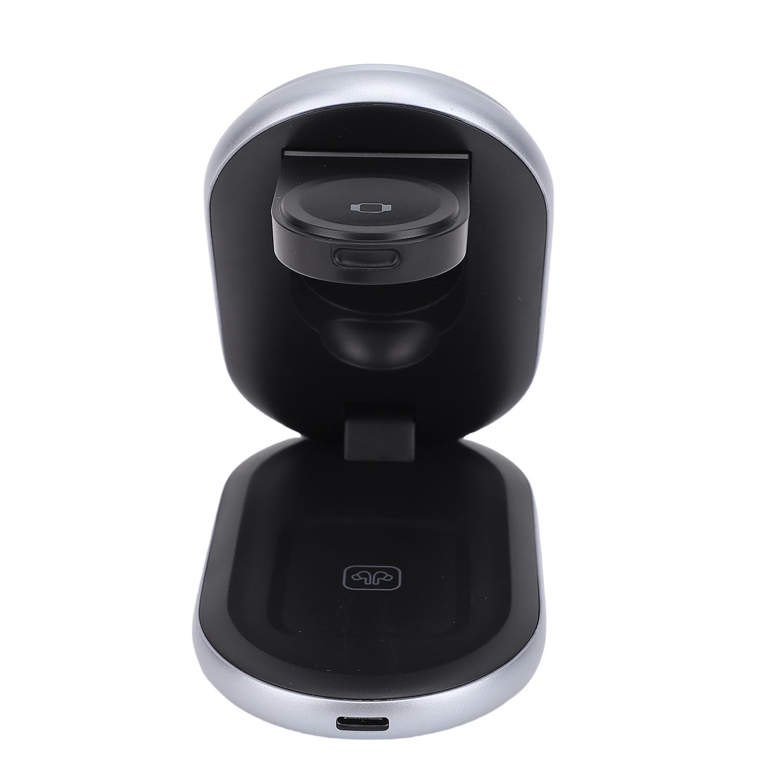 Generic Station de Charge sans Fil Rapide 15 W pour Téléphone Montre écouteur compatibilité Universelle Magnétique pour Bureau à Domicile Noir, Conception Pliable en Composite ABS