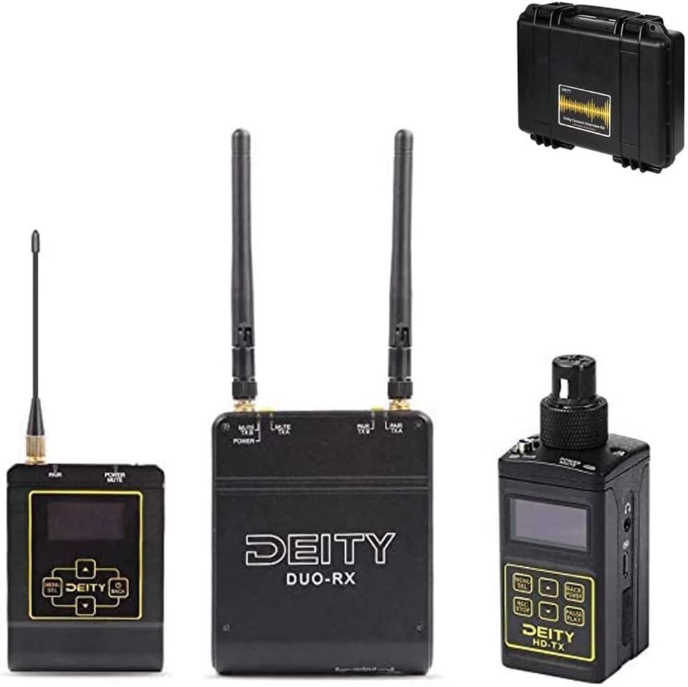 Deity Connect Wireless Lavalier Microphones- 2.4 GHz Dual-Channel Receiver + Two Transmitters,OLED Daylight Display Screens,Encrypted 24-Bit / 48 kHz Transmission