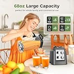 Blenders for Kitchen, Smoothie Blender, Professional Countertop Blender for Smoothies, 1800 Peak Watts, 68 Oz Large Capacity, for Ice Crush, Frozen Drinks, Silver - Image 3
