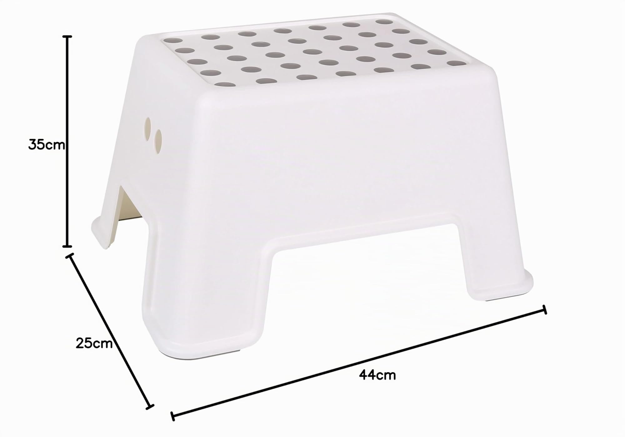 IKEA Tritthocker BOLMEN - BxTxH 44x35x25cm - weiß - bis 100kg - Polypropylen - Antirutschnoppen und Füße