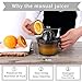Citrus Juicer, Sunhanny Orange Lemon Manual Hand Squeezer, Anti-Slip Lid Rotation Reamer Lime Press, 17-Ounce Capacity, Transparent Black