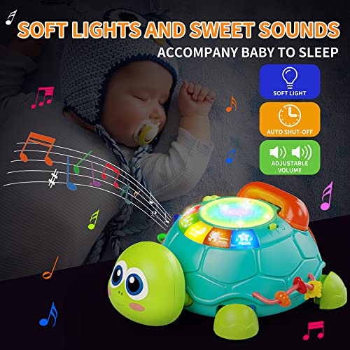 Image of Letapapa Baby Toys 6 to 12 Months, Tummy Time Toy for 12-18 Months, Musical Turtle Crawling Toys with Light & Sound, Birthday Gift Early Educational Toy for Baby Infant 6 7 8 9 10 Months 1 2 Year Old