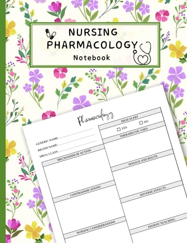 Nursing Pharmacology Notebook: Blank Medication Templates and Note Guide for Nursing Students to Organize and Document Drug Information