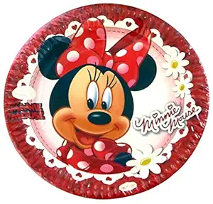 Hippity Hop Minnie Mouse Paper Plate, Theme Party Printed Disposable (Pack of 10)