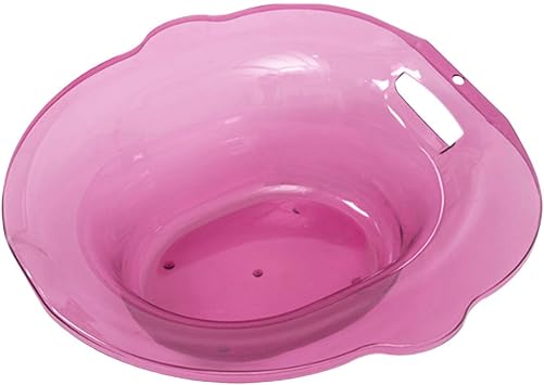 Sitz Bath for Toilet Seat Steam Seat Hangable Portable Reusable Wider Seating Area Toilet Tub Universal Hip Bath Bidet for Elderly Women Men, Pink